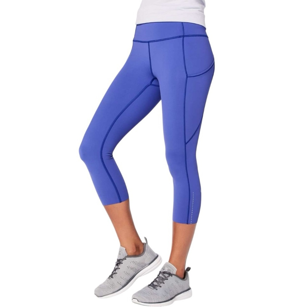 Lululemon Fast & Free Crop II Moroccan Blue sz 6